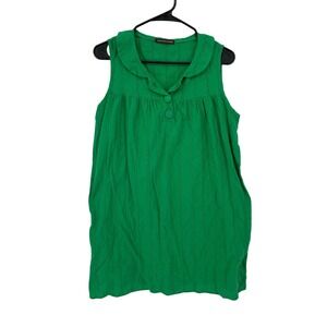 Collective Clothing Green Eyelet Mini Dress Womens Large Sleeveless DS8169 USA